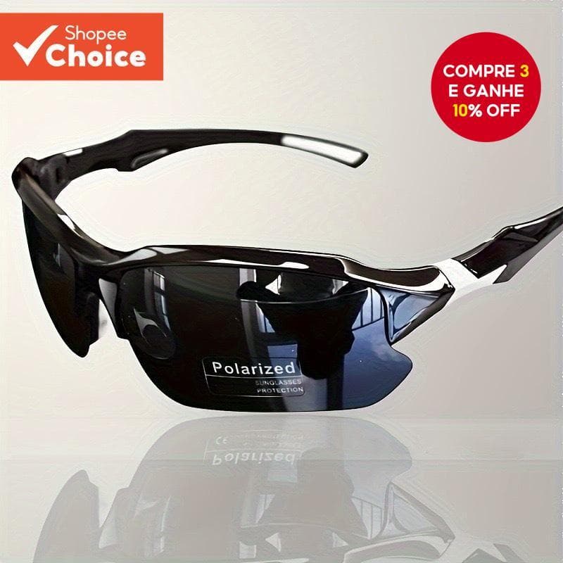 Óculos De Sol Esportivos Polarizados Masculinos Para Ciclismo , Pesca , Proteção UV , Moda