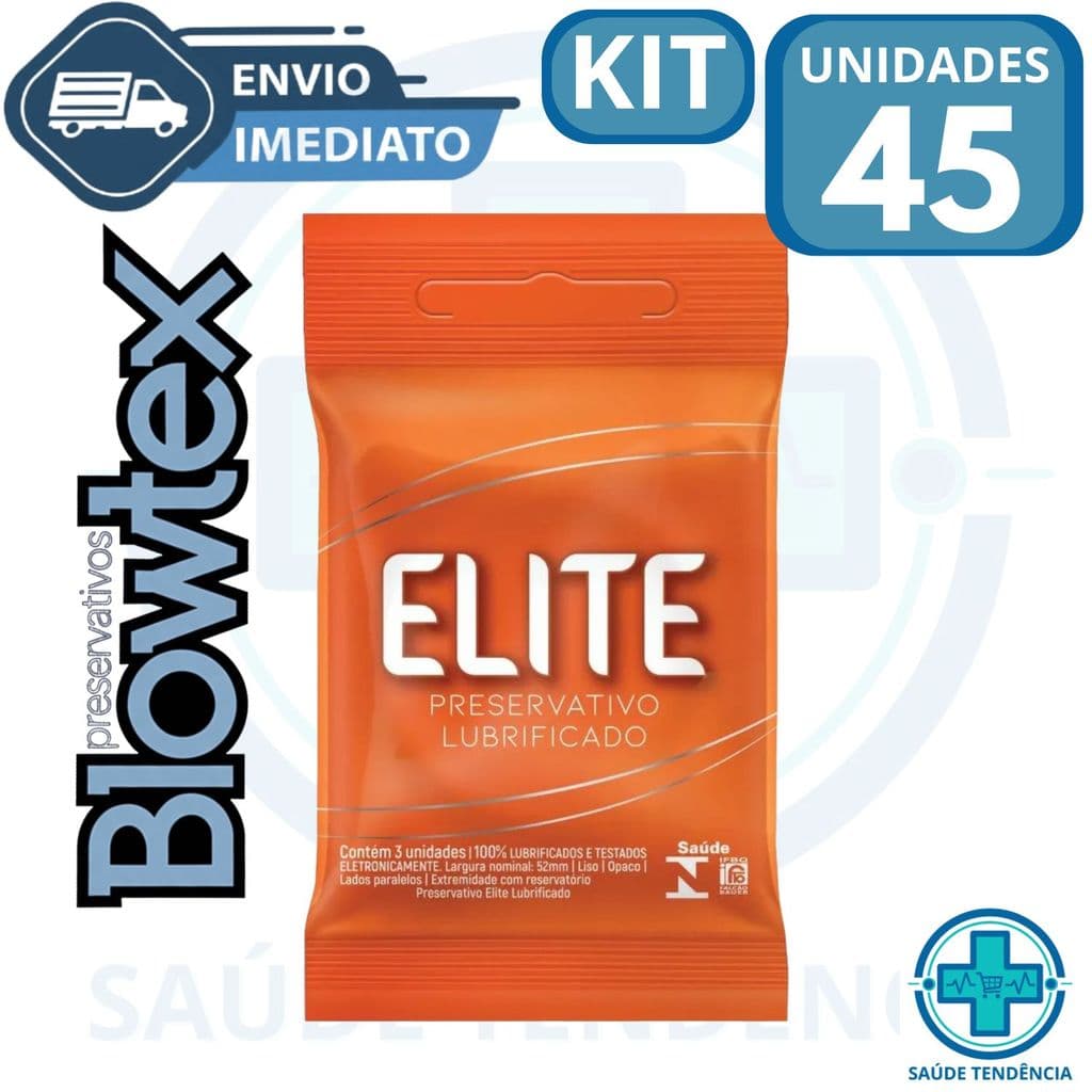 Kit 45 Preservativo Camisinhas Lub (3x15) Elite Blowtex Cx
