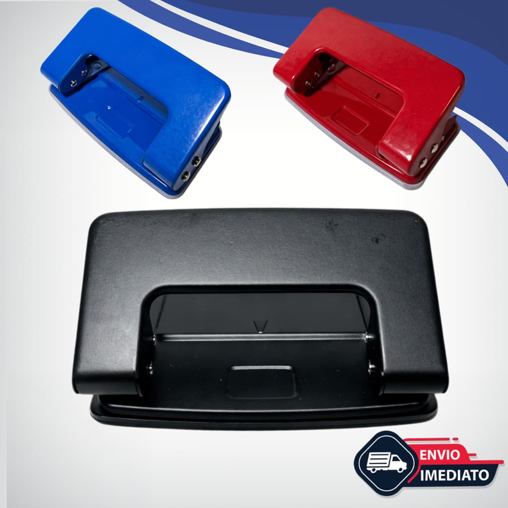 Furador de Papel Metal Perfurador Reforçado 2 Furos Profissional Padrão Grampo Trilho Escritório