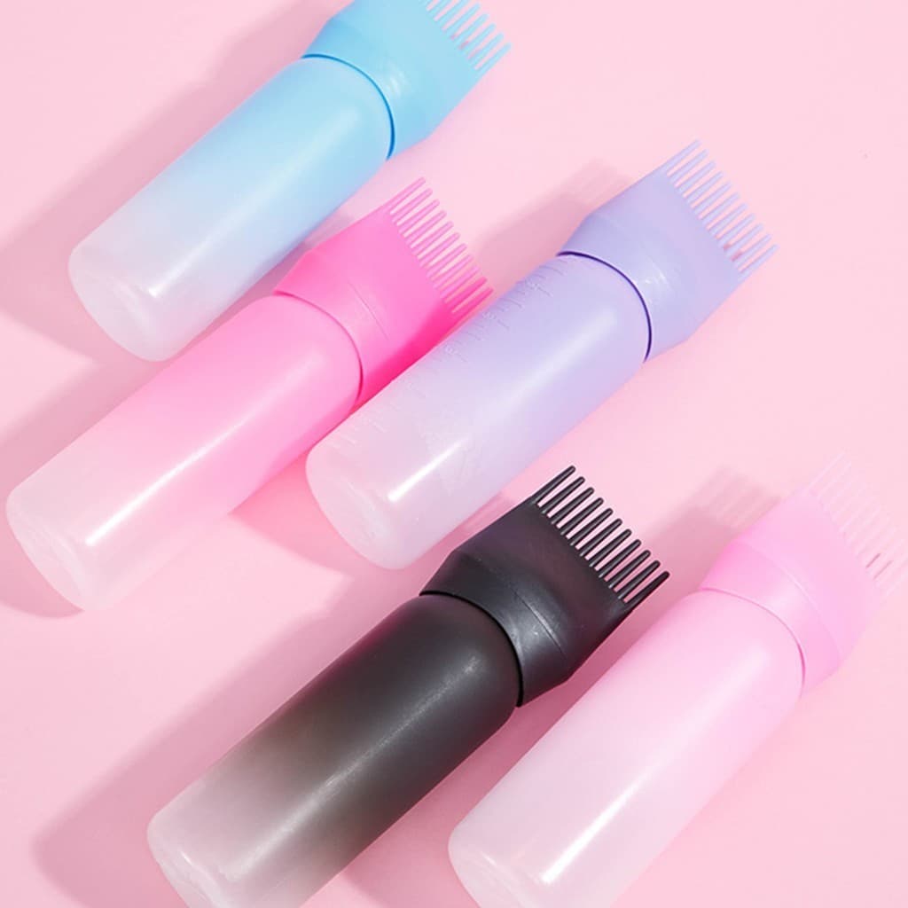 Frasco Pente Aplicador De Tinta De Cabelo, Óleo Capilar, Hidratantes - Com Pente Aplicador