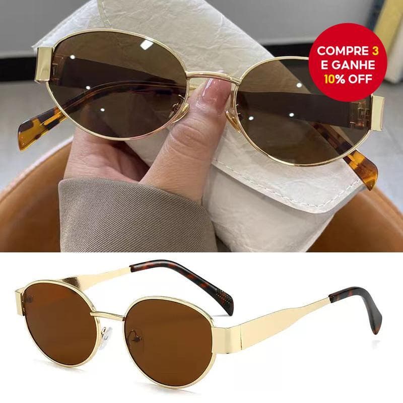 Óculos De Sol Ovais Retrô Coreanos Chiques-Armação De Metal , Proteção UV , Pequeno Design Unissex Para Atividades Ao Ar