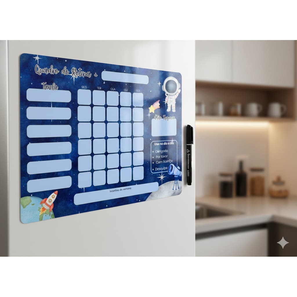 Quadro de Rotina Semanal Infantil para Geladeira – Atividades e Incentivo Diário
