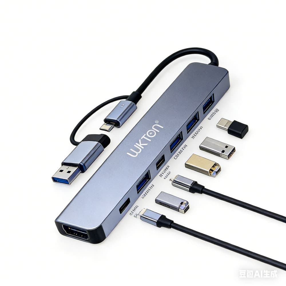 Hub Adaptador Type-C LUKTON HB-022 7 em 1 USB 3.0 e 2.0