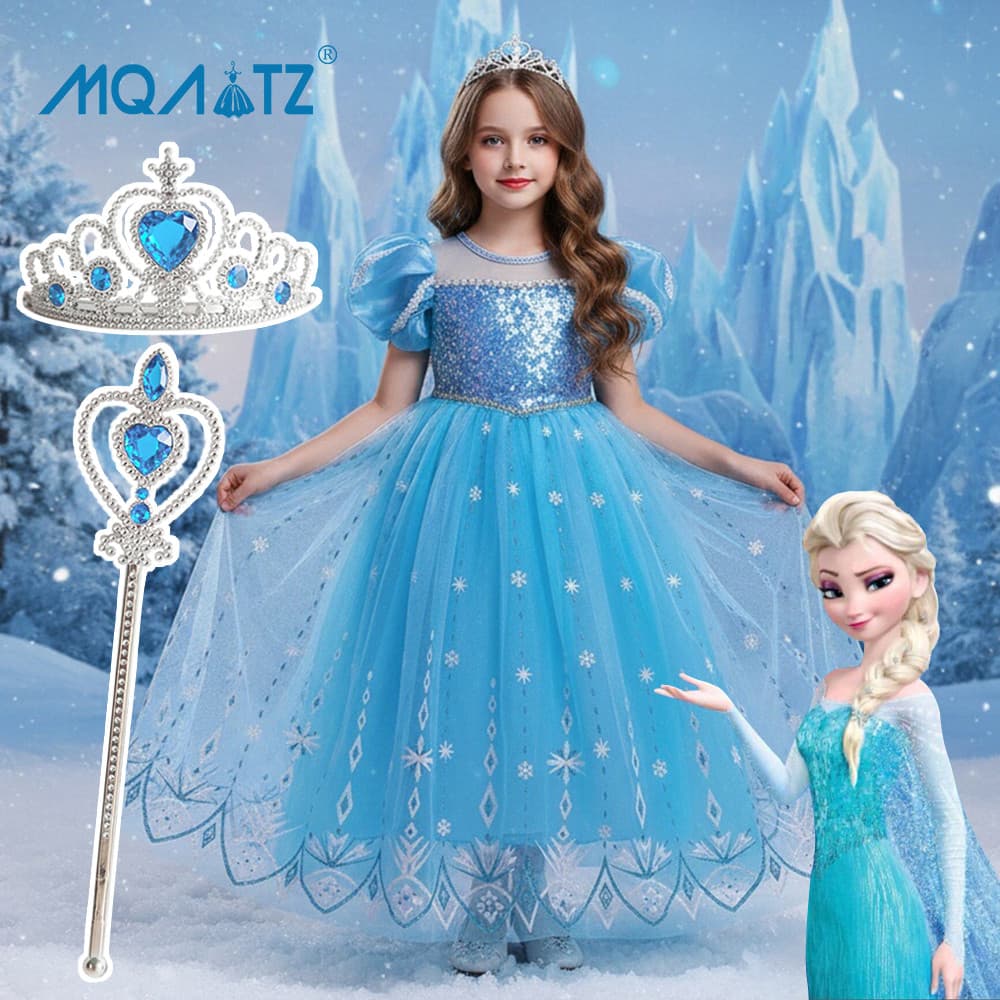 MQATZ Sequin Cosplay Vestidos Para Meninas 2-10 Anos BX1751