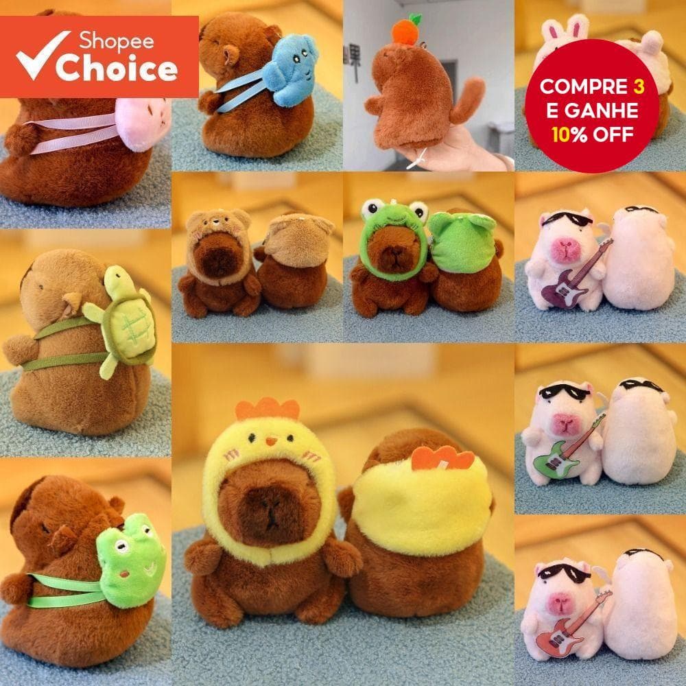 Boneca de Capivara Multicolorida de 13-15 cm Brinquedo de Pelúcia Presente Boneca de Tecido Presente de Aniversário