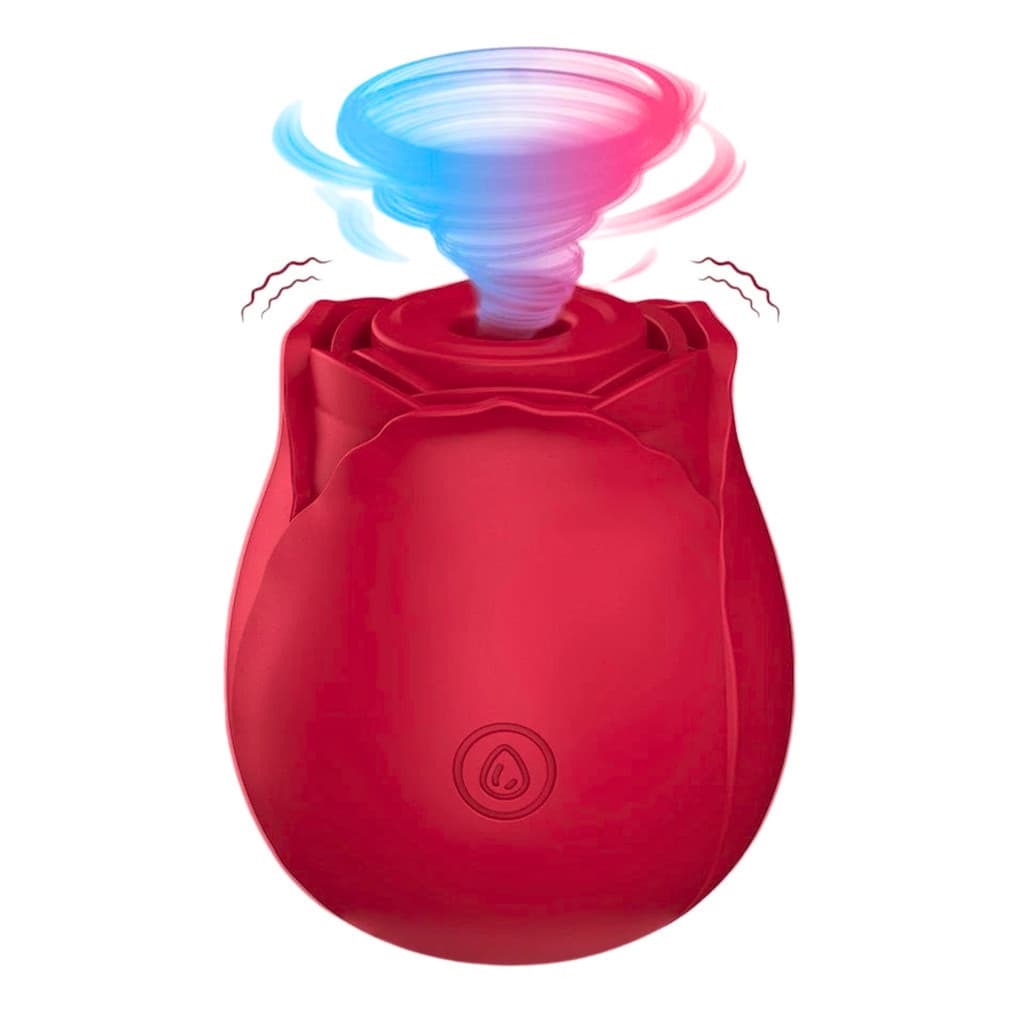 Vibrador Sugador de Clitóris com Tecnologia de Vibroar Recarregável em Formato de Rosa