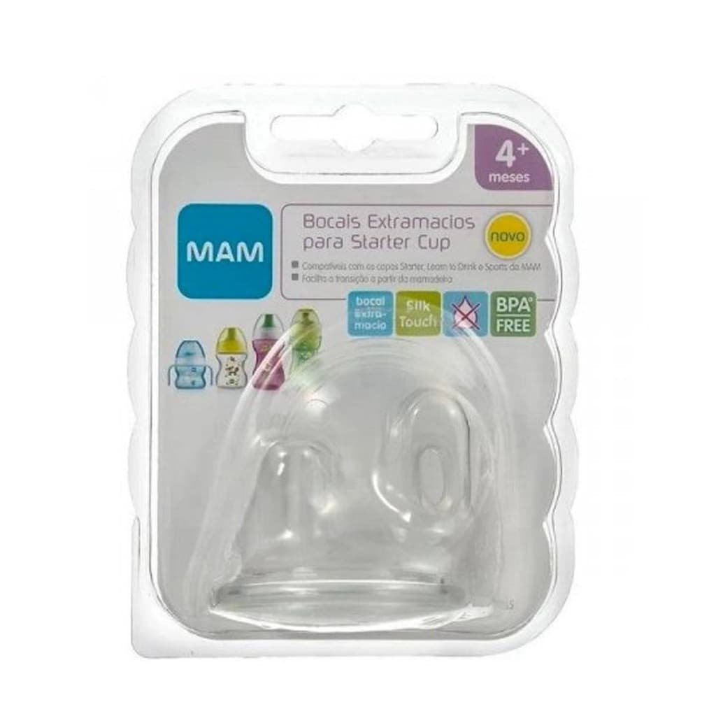 Kit 2 Bicos Bocal para Copo de Treinamento Starter Cup MAM 4m+