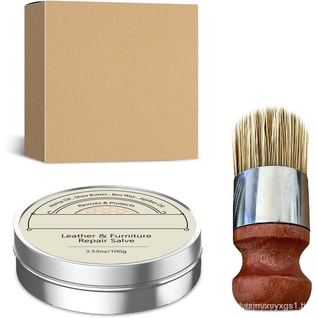 Kit de Cuidados para Couro – Condicionador e Restaurador de Couro com Pincel Aplicador – Fórmula de Cera de Abelha para 