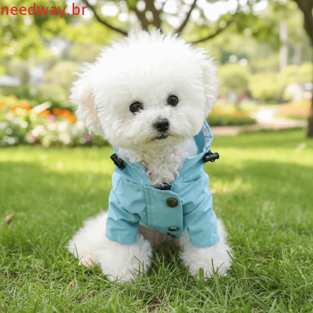 NEEDWAYB Capa De Chuva Com Capuz Para Cachorro , Roupas Impermeáveis Ajustáveis De Duas Pernas Cães , Casaco À Prova De 