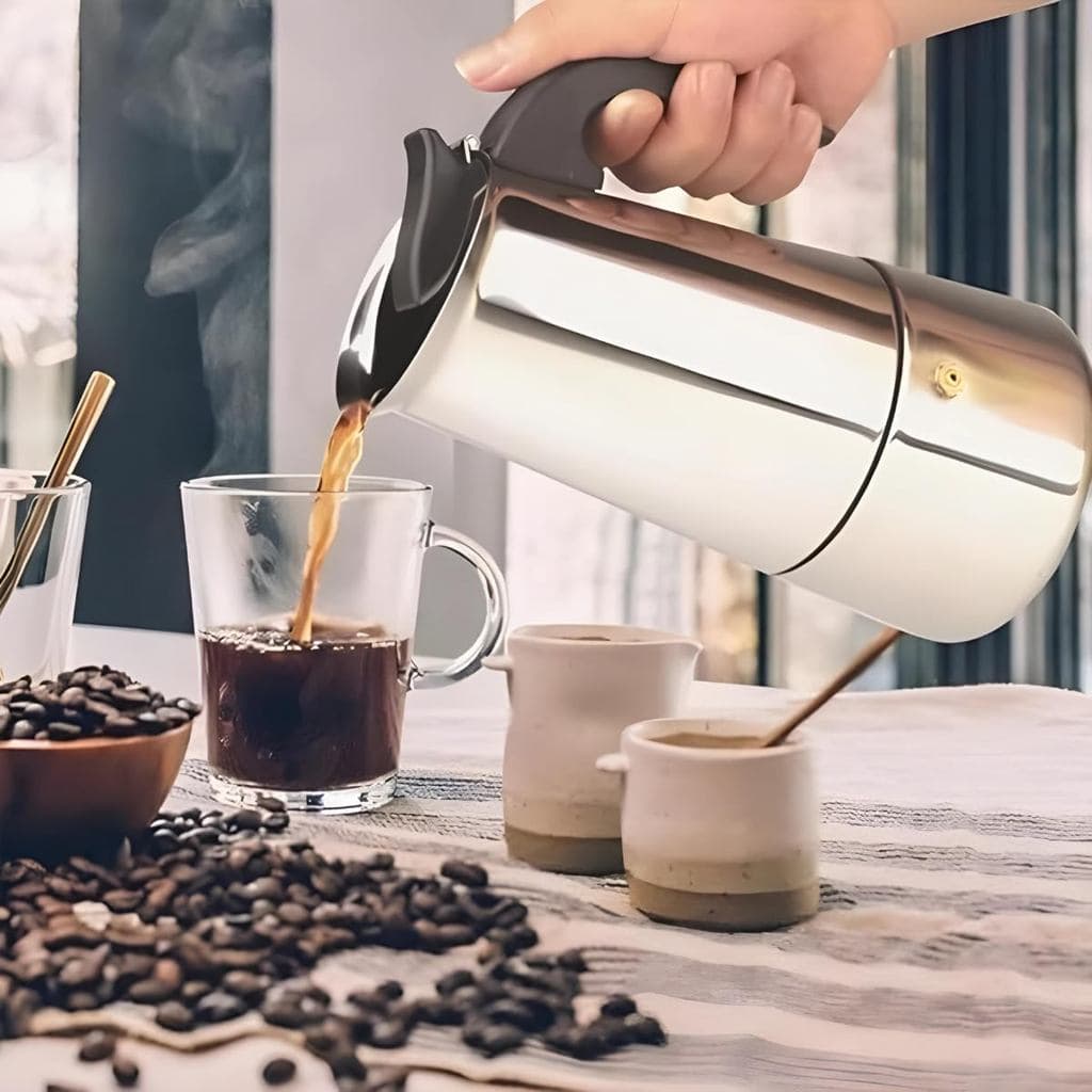 Cafeteira Italiana Inox para Café Forte Tipo Moka Fogão 200ML