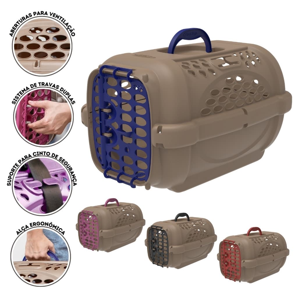 Caixa de Transporte para Cachorro Gato Pet Panther Gold Nº1