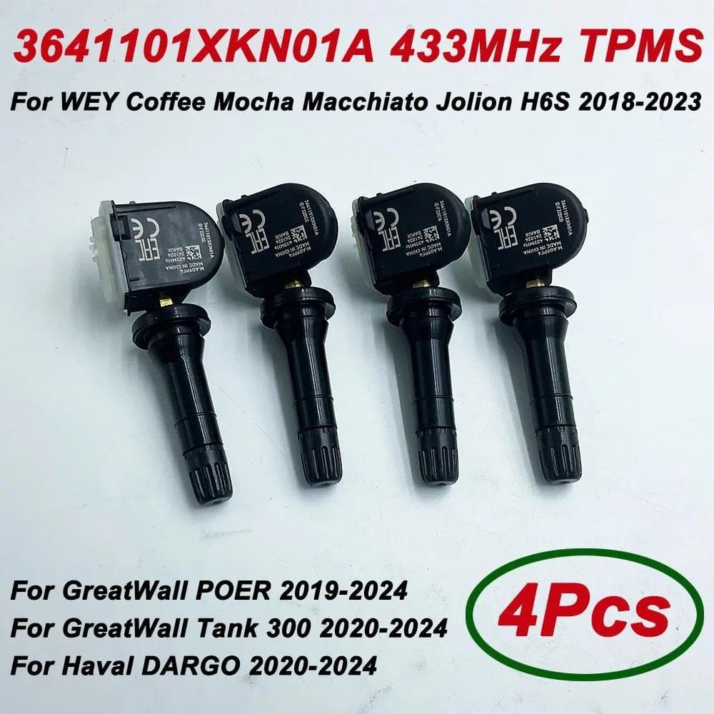 Sensor De Pressão Dos Pneus , 4 Unidades , Para Grande Tanque De Parede 300 VV7 POER WEY Café Mocha Haval Jolion H6S 201