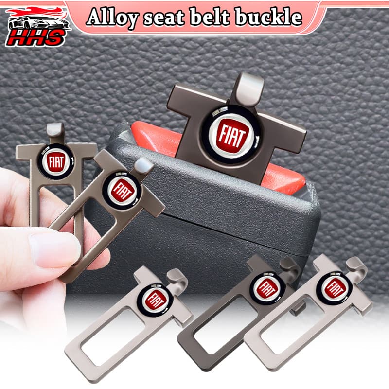 1/2pcs Fiat Fivela De Cinto De Segurança De Carro Material De Liga De Zinco Alarme Silenciador Inserção Gancho Design Pa