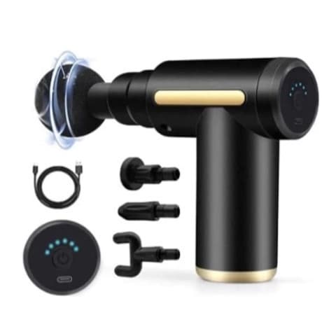 Massageador Elétrico Profissional Muscular - Pistola de Massagem Recarregável com 6 Velocidades, Massage Gun Automática