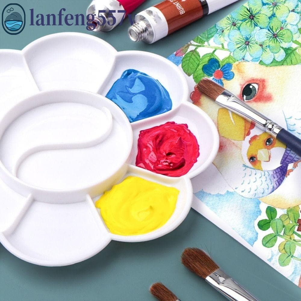Paleta De Aquarela De Óleo LANFENG , Bandeja De Pigmento De Arte Branca De Plástico , Artesanato DIY Paletas De Pintura 