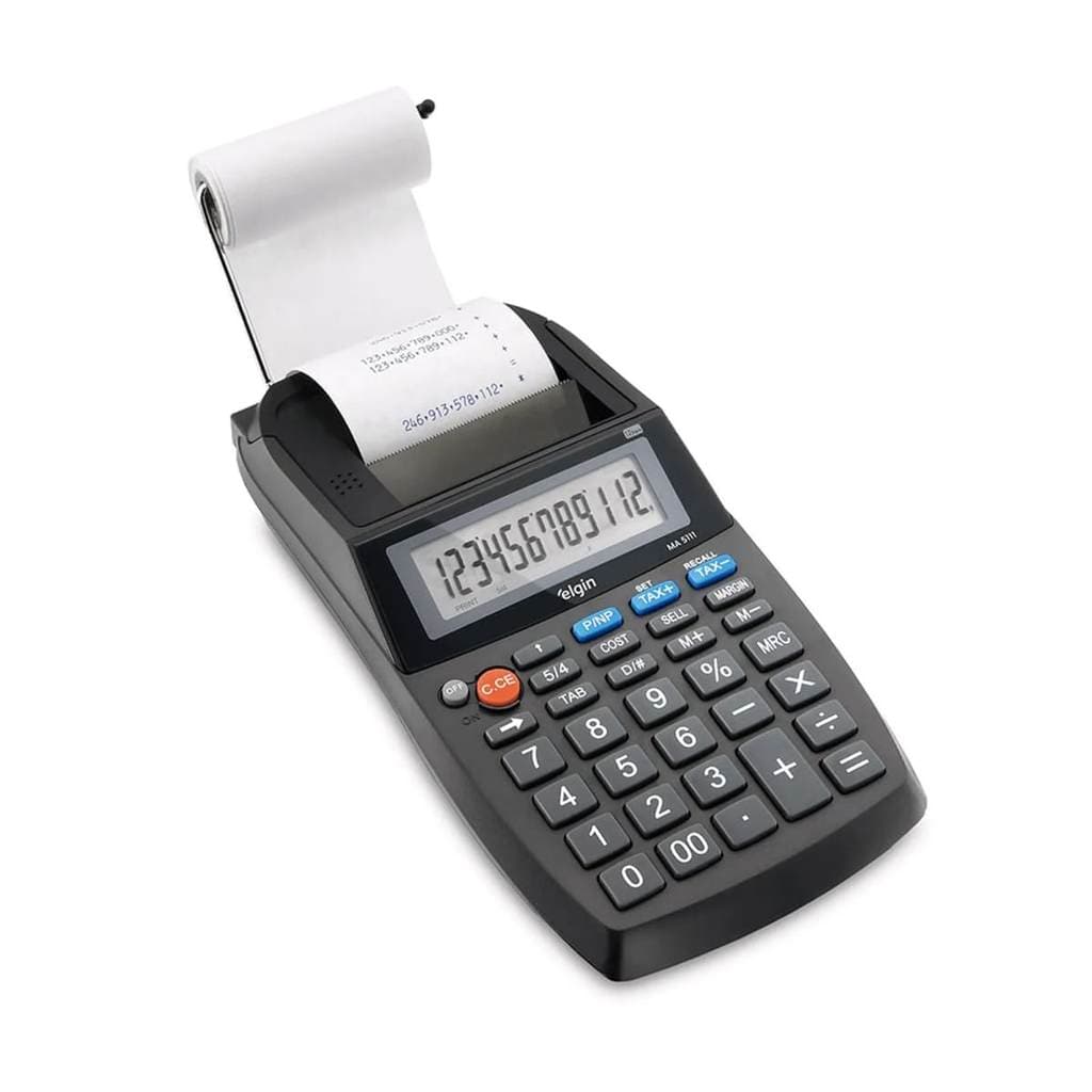 Calculadora de Mesa Compacta Com Bobina 12 Dígitos Ma-5111 Preta - Elgin PB