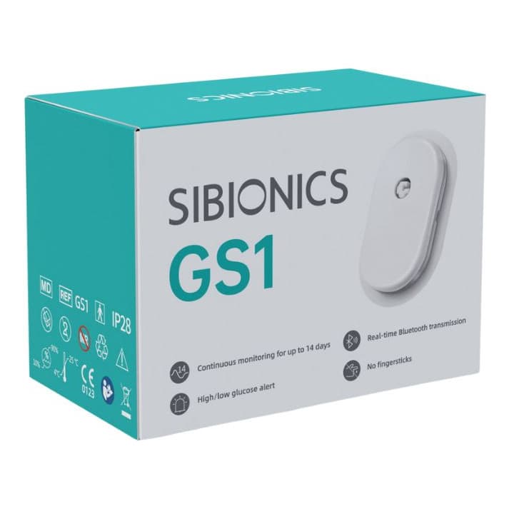 Sibionics Gs1 - Sistema De Monitoramento Contínuo de Glicose 24h por 14 dias Sem Interrupções