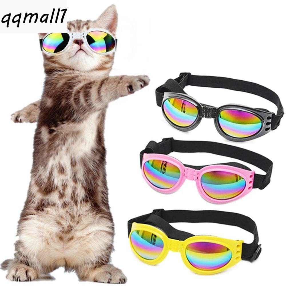 QQMALL1 Óculos De Proteção Para Cães Dobráveis Animais De Estimação 6 Cores Médio Grande Cachorro UV