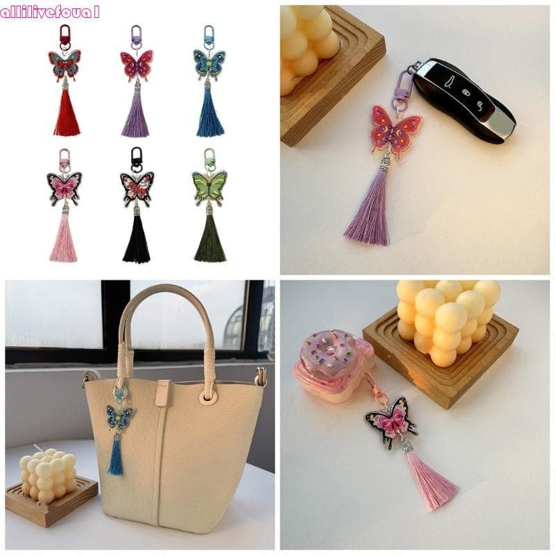 allilivefoua1 Chaveiro Borboleta Chinês Colorida Borlas