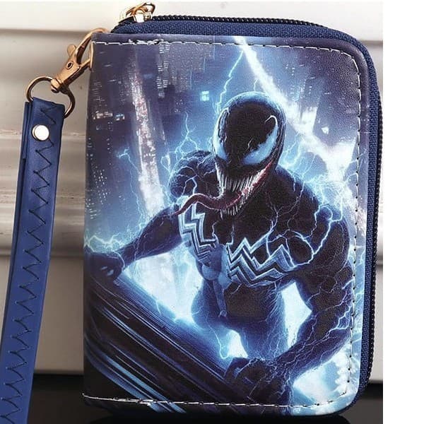 Porta-cartões masculino com estampa de anime, bolsa de chaves portátil unissex para crianças e homens.