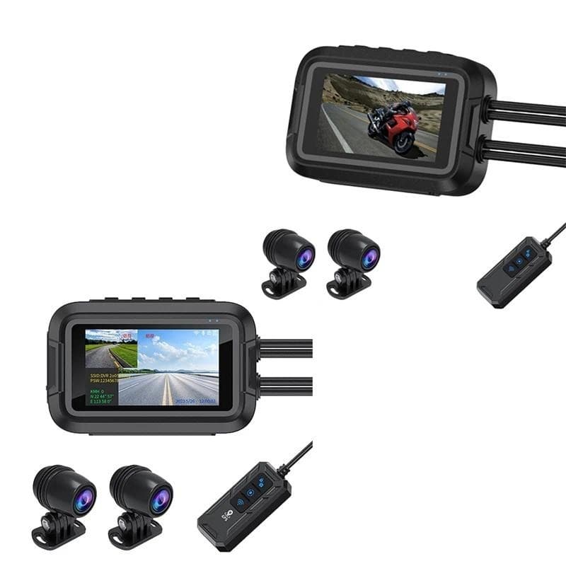 V9 Motocicleta Dashcam Wifi 1080P Câmera Traseira Dianteira À Prova Dwaterproof Água Gravador De Vídeo Com Monitor Estac
