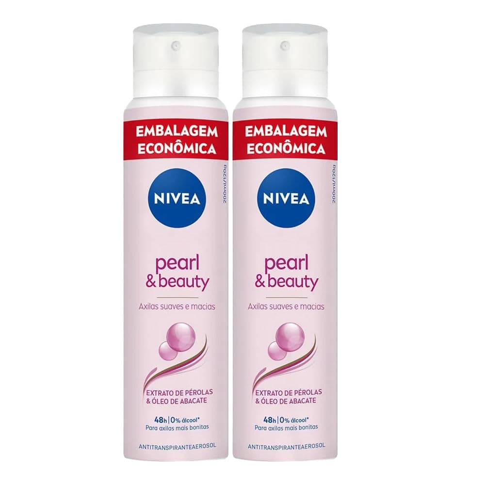 Kit Desodorante Aerosol Nivea Pearl & Beauty 200ml - 2 unidades