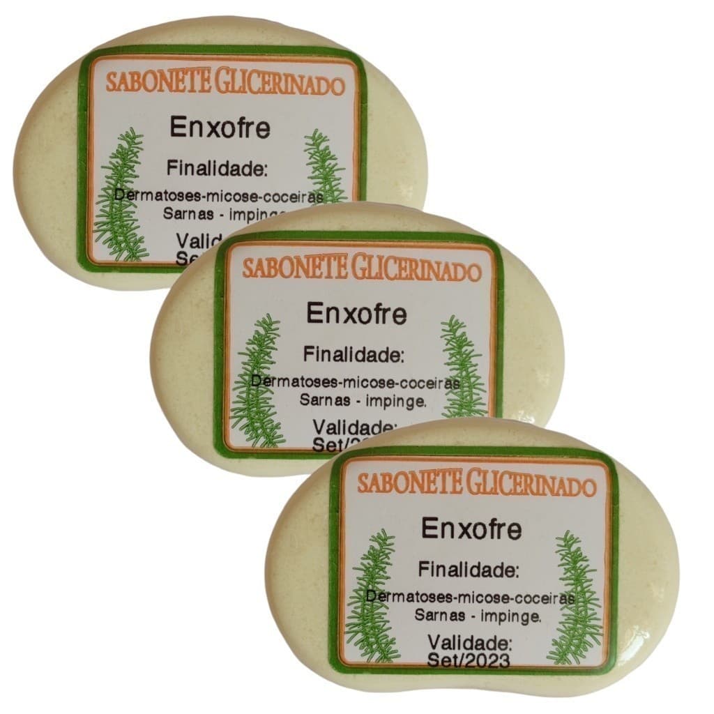 3x Sabonete Enxofre Extra Forte Sarna Micose Coceira