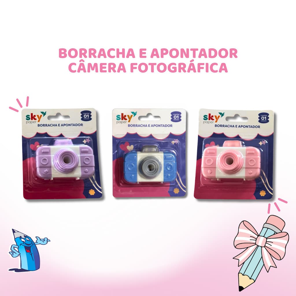 BORRACHA E APONTADOR CÂMERA 01 FURO SKYPAPER SK0241