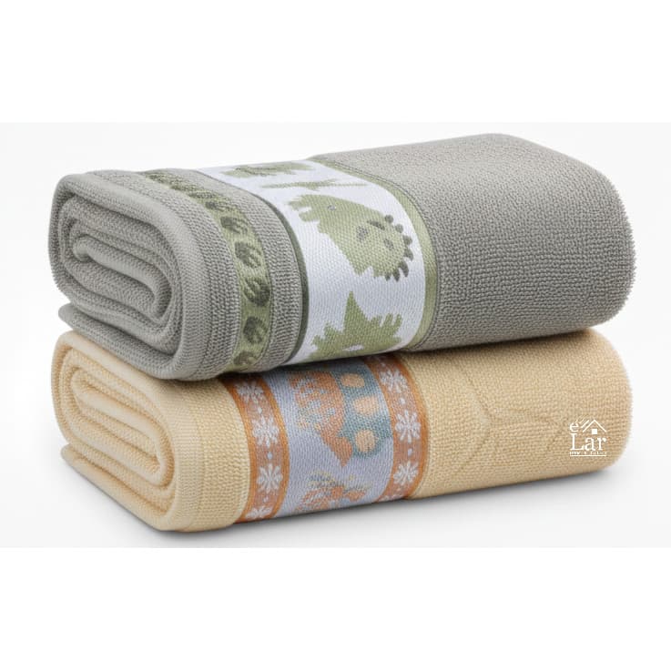 Kit 2 Toalhas infantil kids de Banho Algodão Meninos Meninas Toque Aveludado