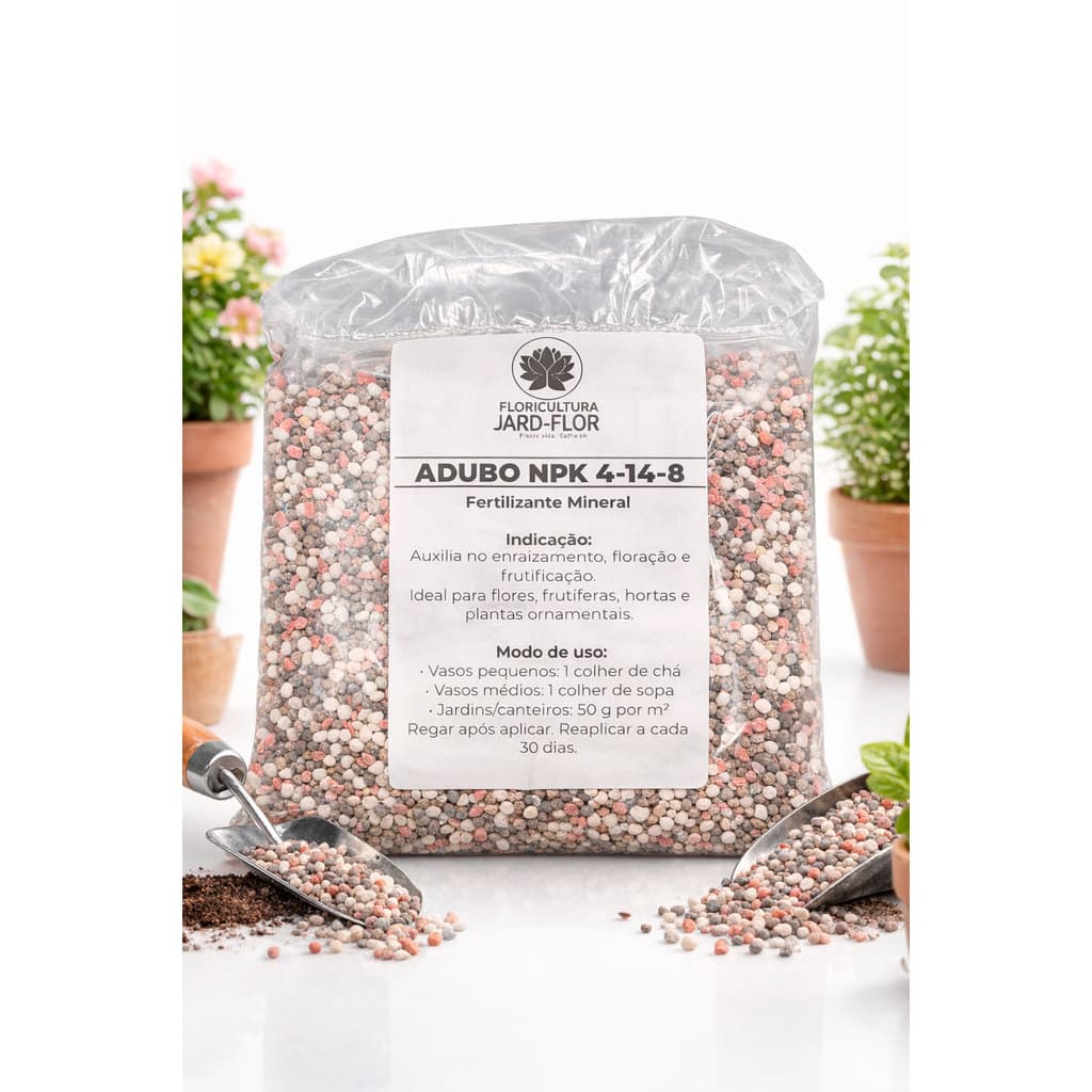 Adubo NPK 4-14-8 para Jardinagem – 1kg