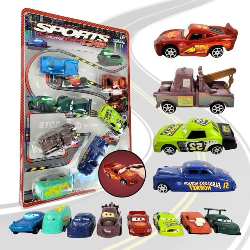 Carros Relâmpago Coleção Mcqueen Kit 8 ou 6 Carrinhos Fricção Filme Carros 3 Brinquedo infantil