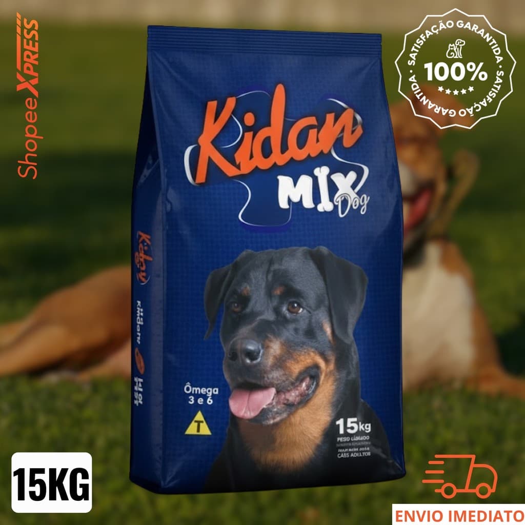 Ração para Cães Adultos Kidan 16% 15kg Sabor Mix  (ATE 2UN POR PEDIDO)