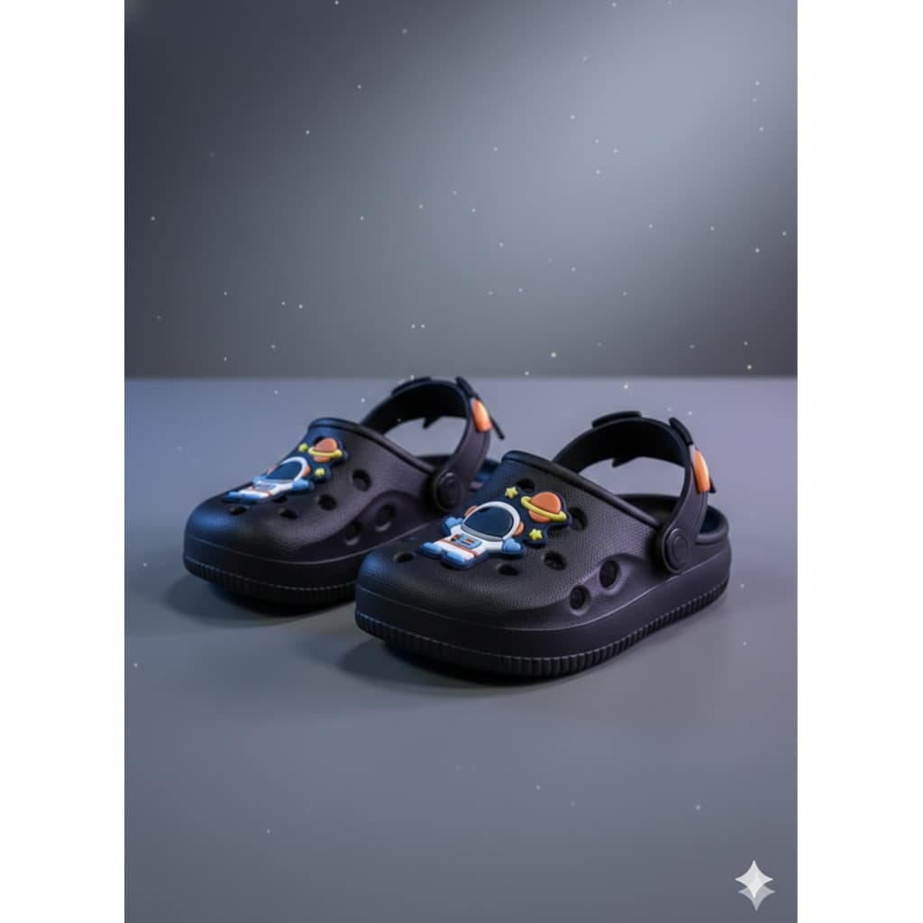 Babuche L1 Sandalia Astronauta e Foguete Infantil Injetado Menino Solado Tratorado Confortável Casual