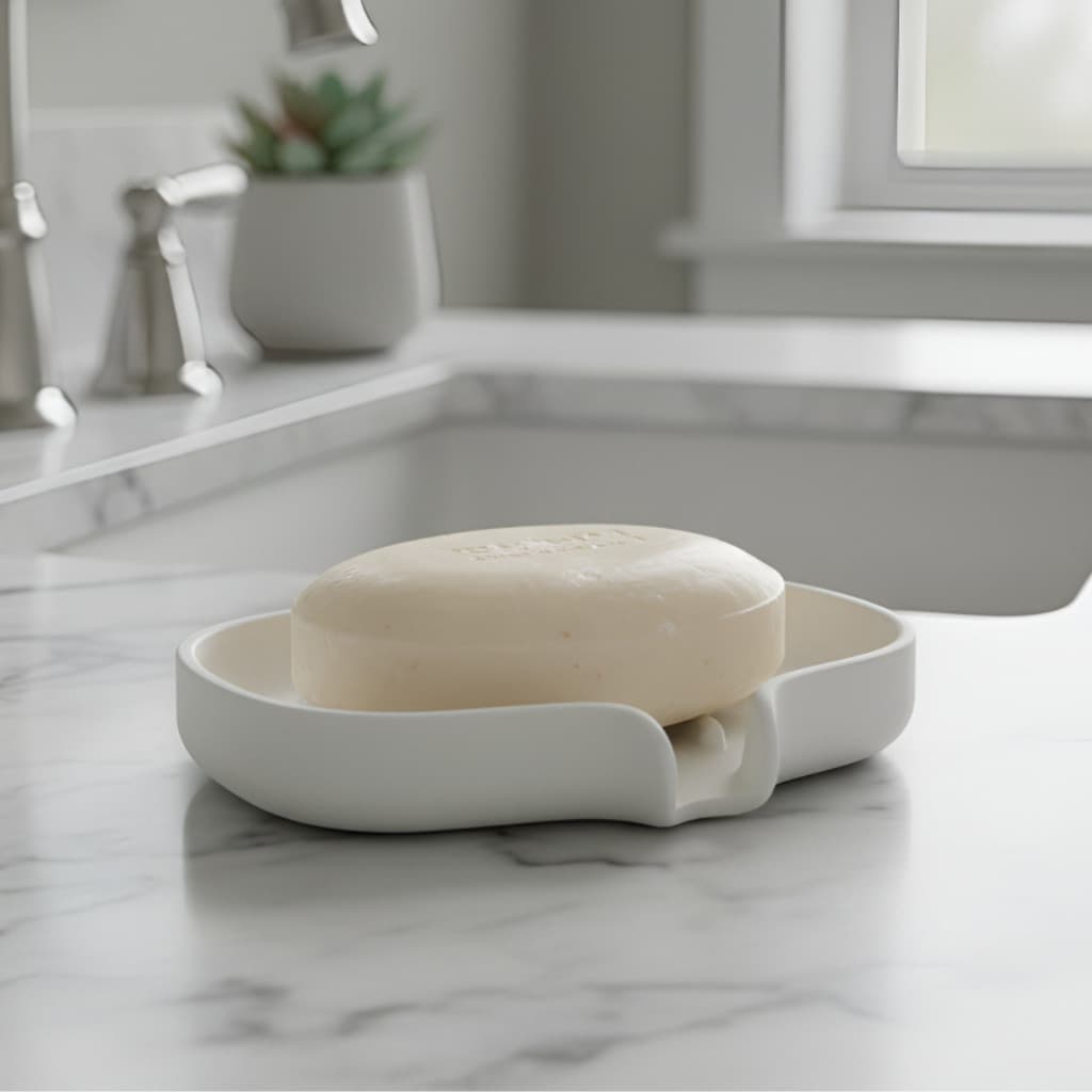 Saboneteira para Pia Banheiro Drenante Auto Drenante Evita Lodo Acúmulo D’Água Não Derrete Sabonete