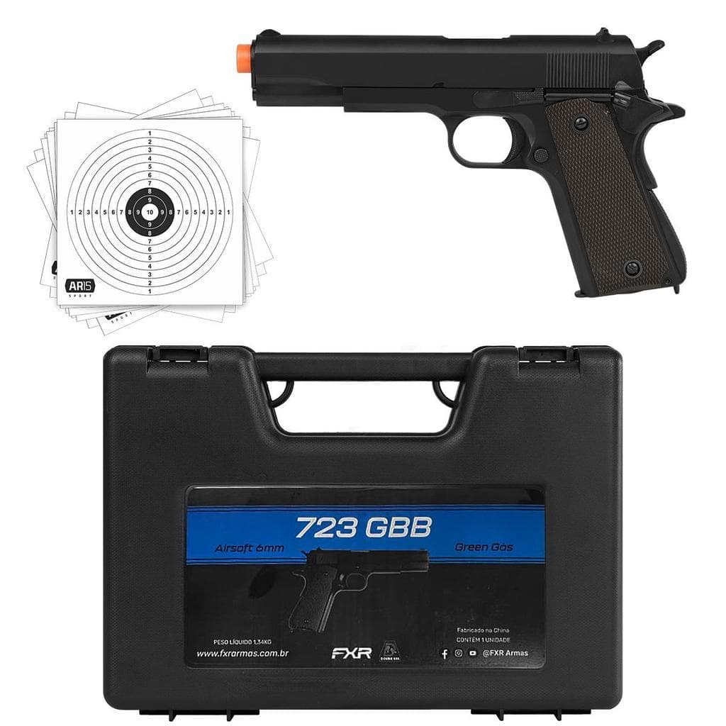 Pistola Airsoft 1911 GBB Blowback 6mm 310 fps Double Bell