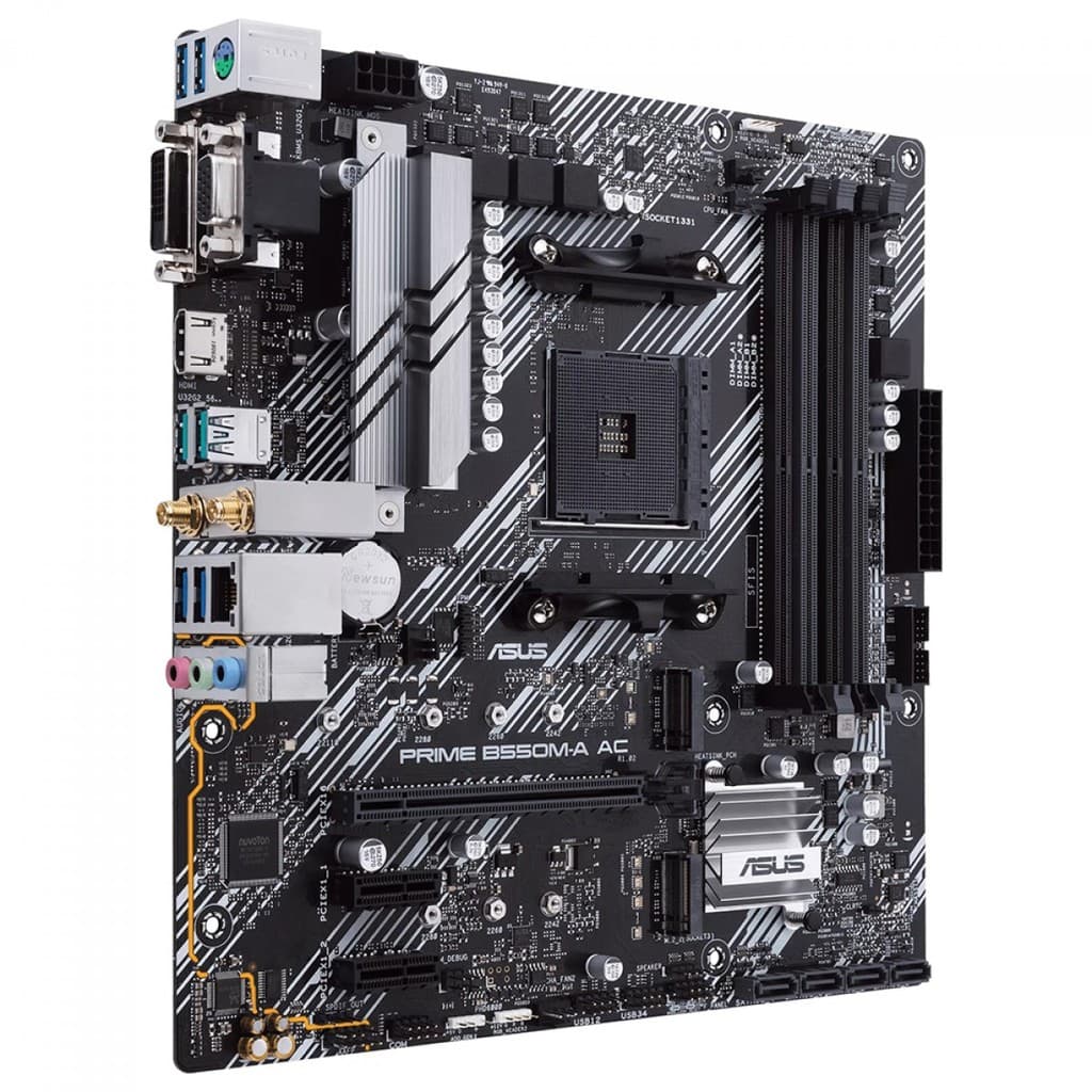 Placa Mãe Asus Prime B550m-a Ac, Chipset B550, AMD Am4, Matx, DDR4
