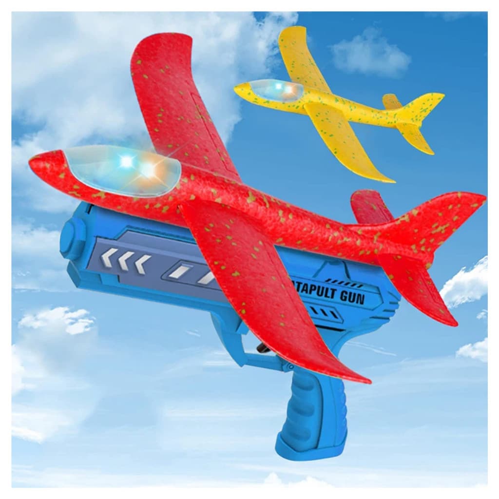 brinquedo lançador de avião aeromodelador planador colorido com transmissor com luz25*23CM