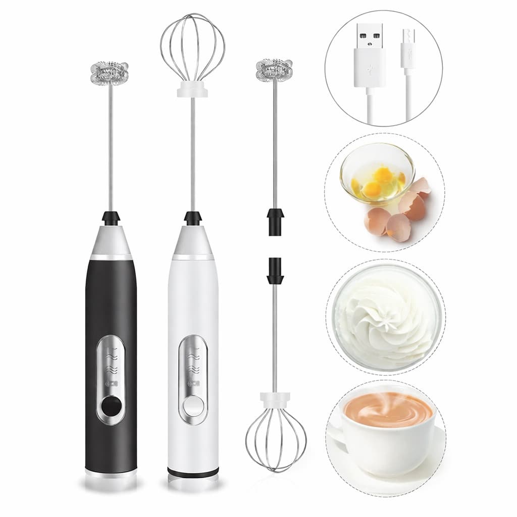 Batedor Misturador Mixer Portátil Elétrico Para Bebidas Leite Café Whey Ovo Café Espumante Cozinha