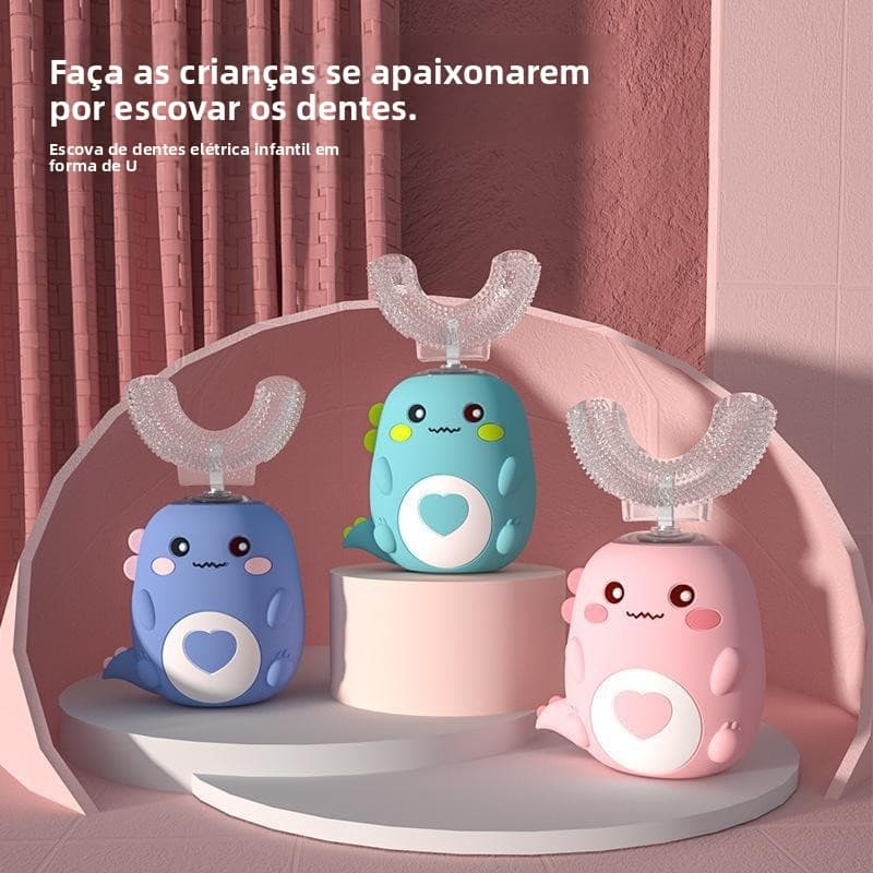 Crianças escova de dentes elétrica em forma de u elétrica em forma de u bebê Sonic silencioso escova de dentes 2-6-12 an