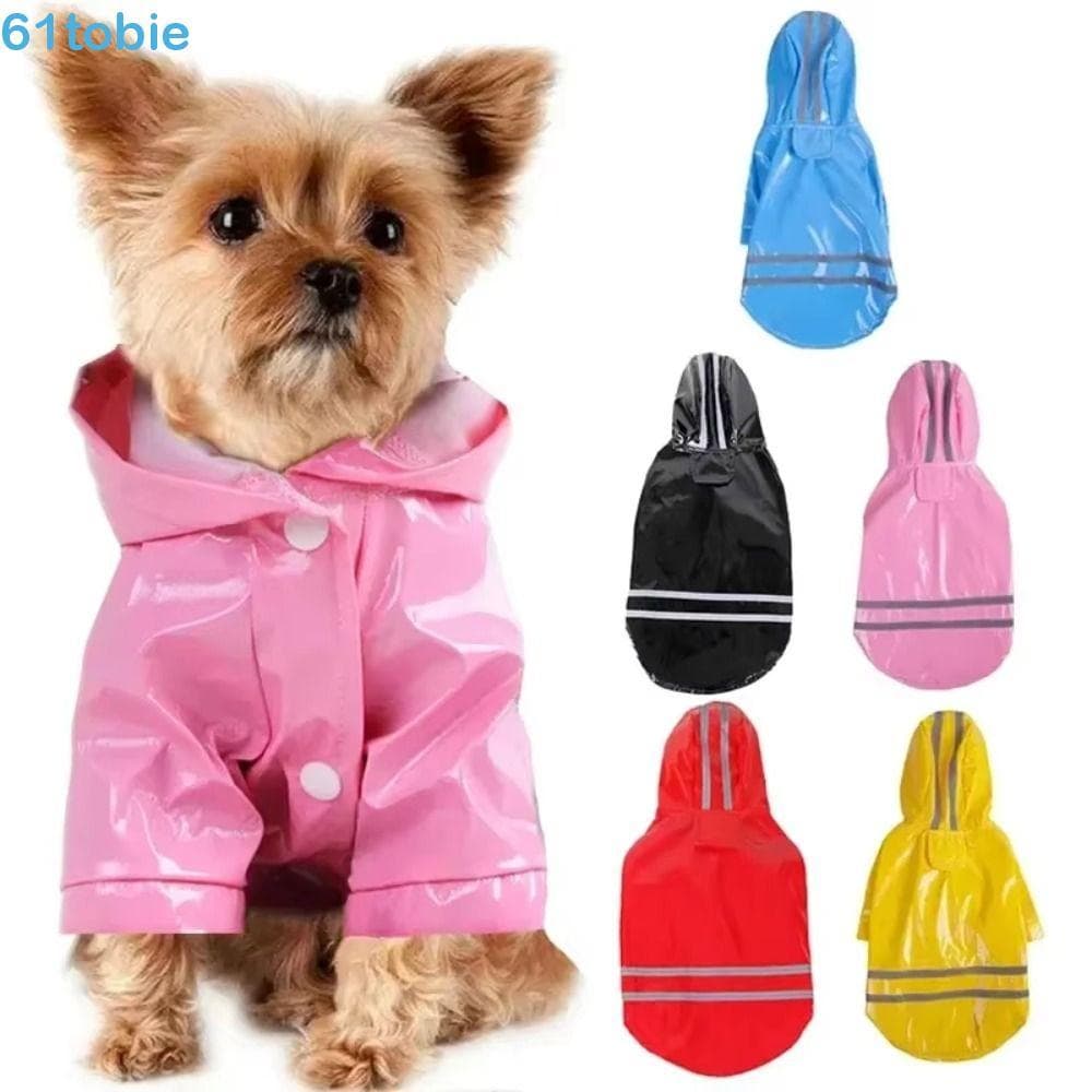 Capa De Chuva Com Capuz Para Cachorro TOBIE , Reflexiva De PU Cães , Roupas Pequenos À Prova D'água E Rebocáveis De Vent