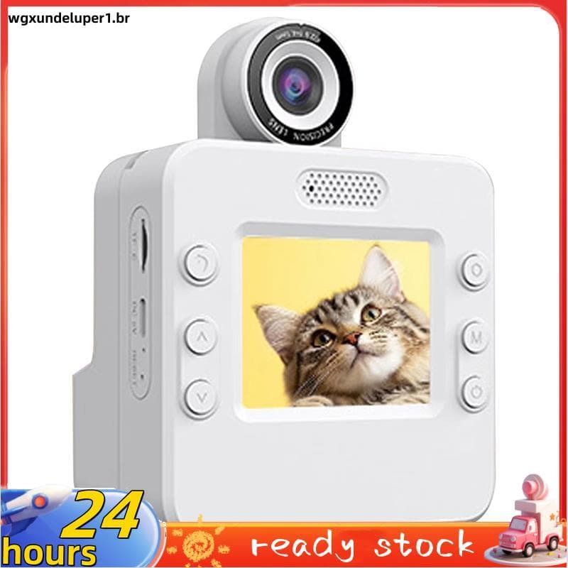 Câmera De Impressão Instantânea Para Crianças Fotográfica 1080P Térmica Portátil Com Tela De 2.4 Polegadas