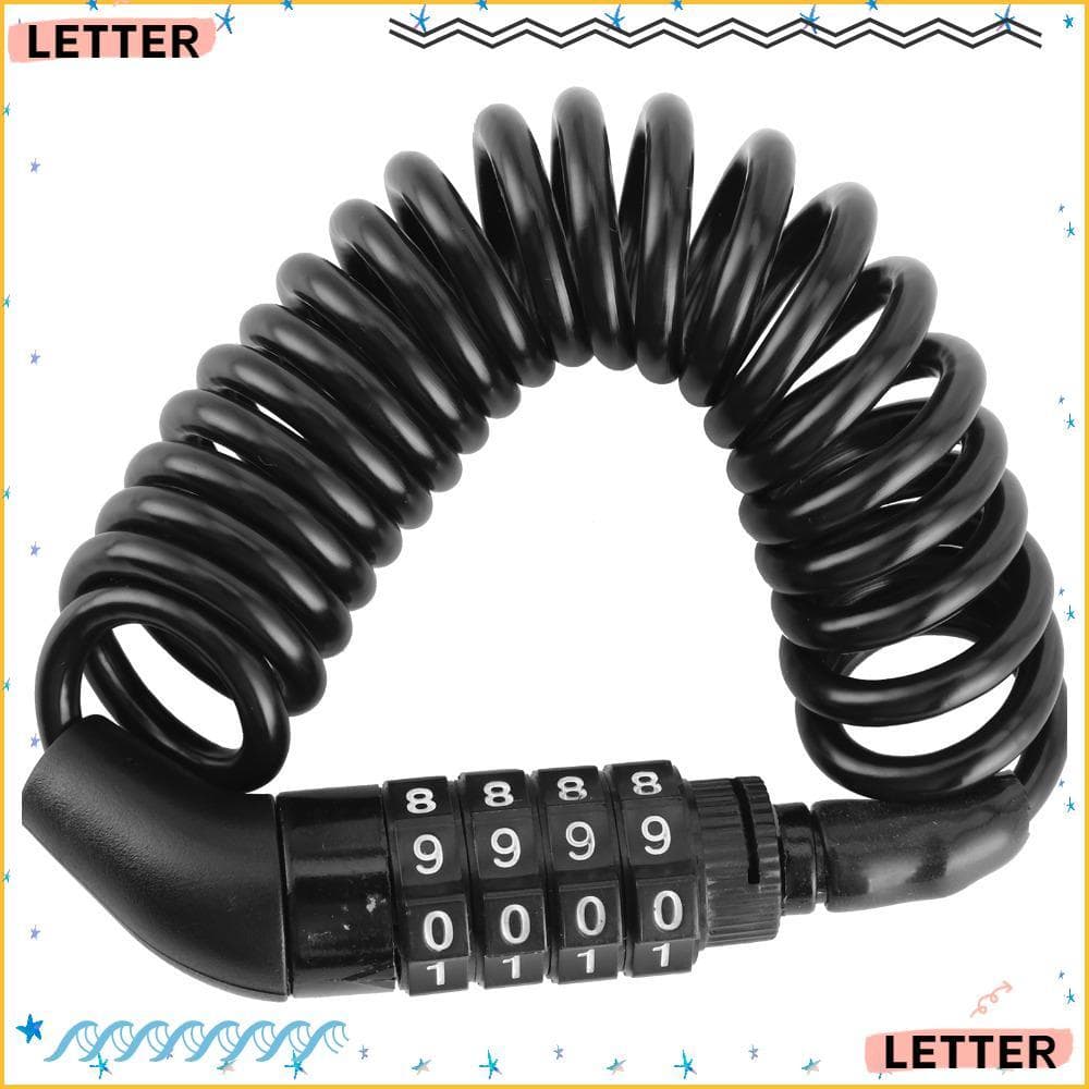 Bloqueio De Cabo De Capacete Antirroubo De Carta , Combinação Retrátil De Senha De 4 Dígitos