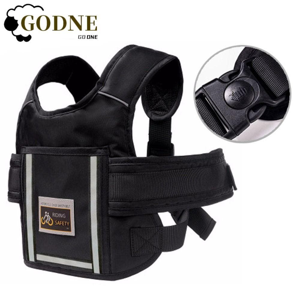 Arnês De Segurança GODNESSFO , Cinto Infantil Preto Respirável Para Motocicleta , Ajustável