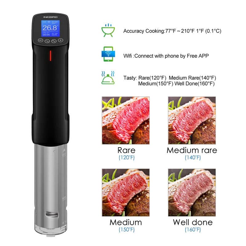 INKBIRD 4 Tipos WiFi Sous Vide Máquina Plugue Da Ue Fogão APP Controle Remoto Com Receitas Alarmes Temporizador Para Coz