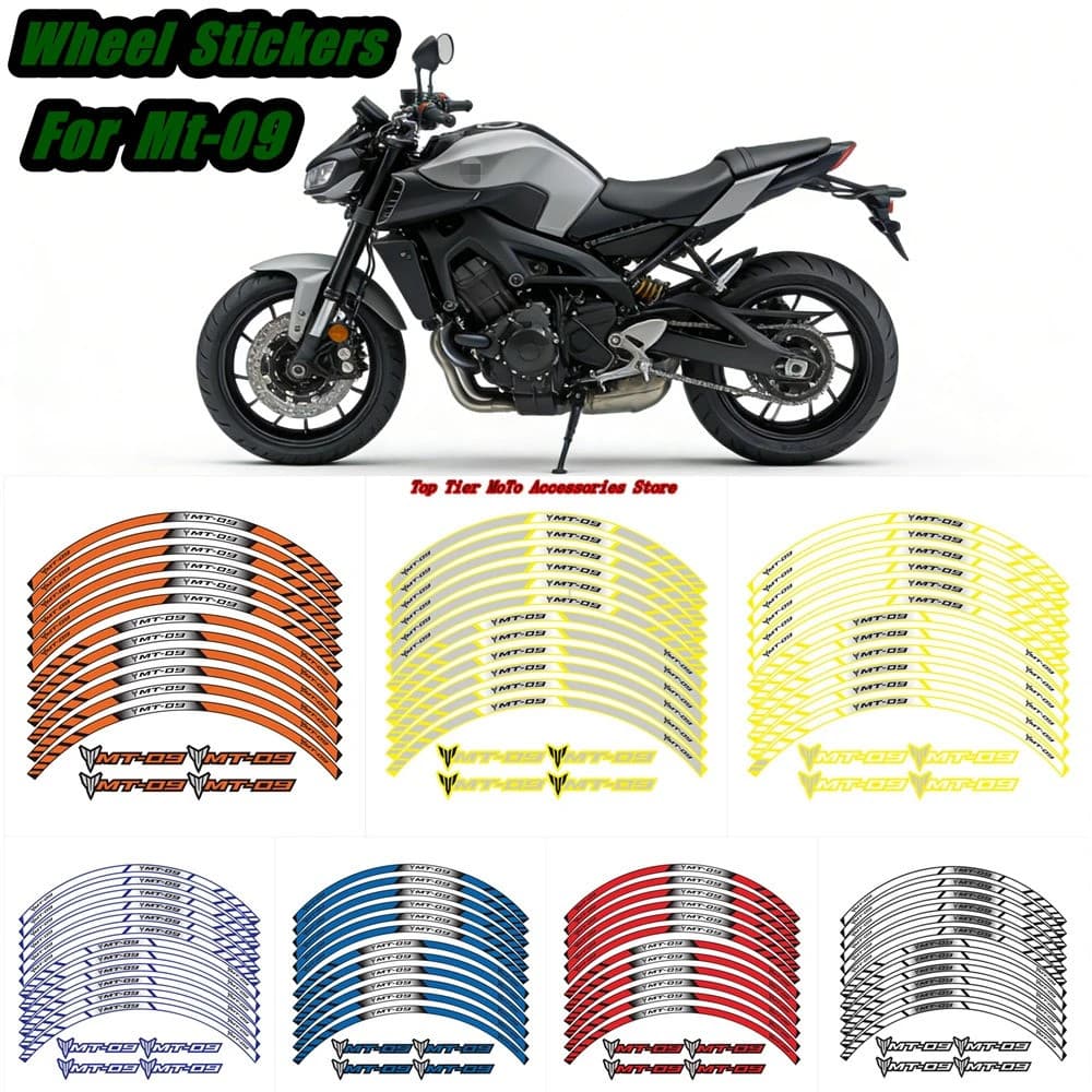 Novo Para YAMAHA MT09 Acessórios Da Motocicleta Rodas Adesivo Aro Pneu Listra Decalques Decorativos À Prova Dwaterproof 