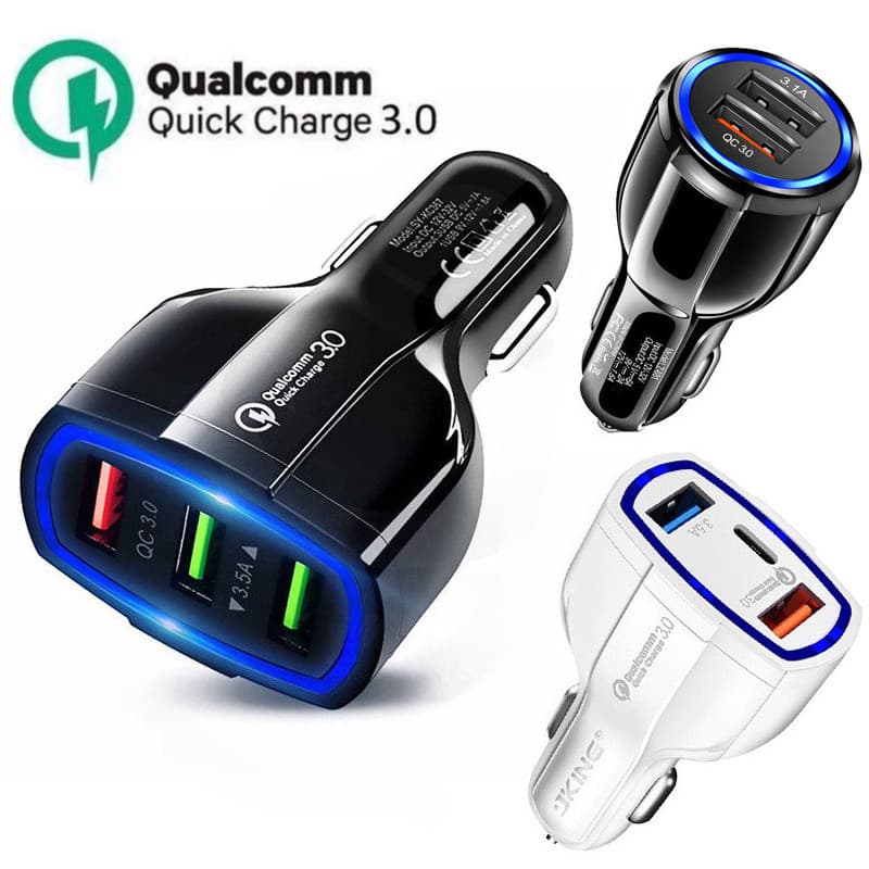 Carregamento Rápido Multi Portas Carregador Adaptador USB Para Carro 3.0