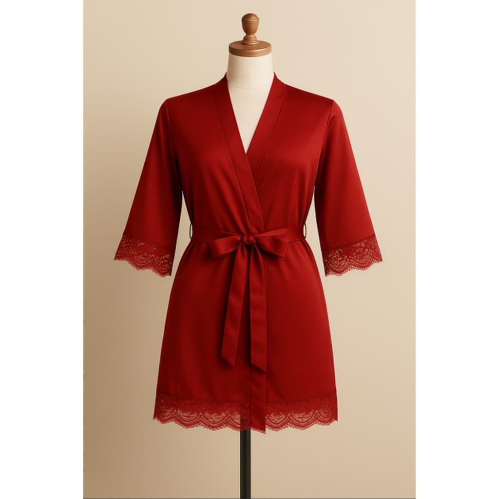 Robe Romantic Renda Hobby Feminino Roupão Confortável Linha Noite Luxo