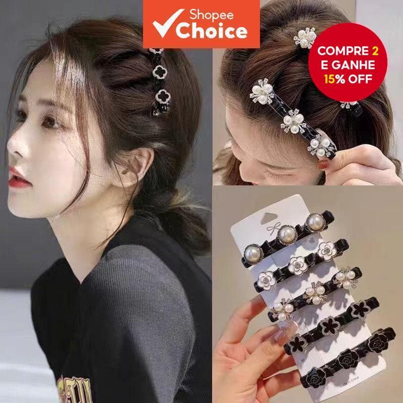 Versátil Dupla Camada Bico De Pato Grampo De Cabelo Trança Franja Clipe Presente De Ano Novo Para Mulheres