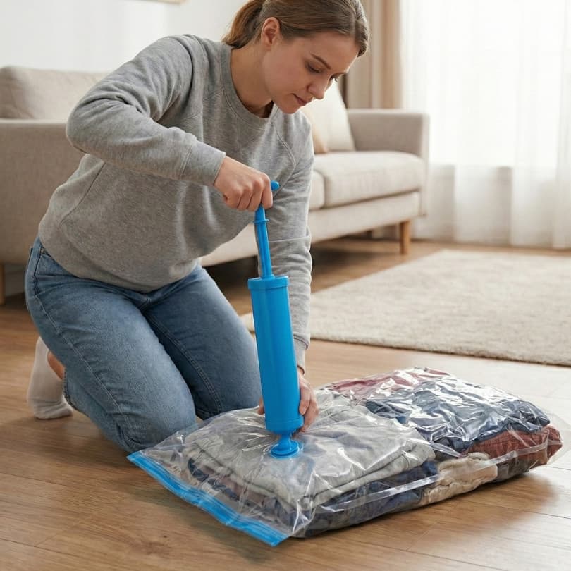 Bomba de Sucção Para Saco à Vácuo Manual Universal Versatil Ideal Para Organizar Suas Malas