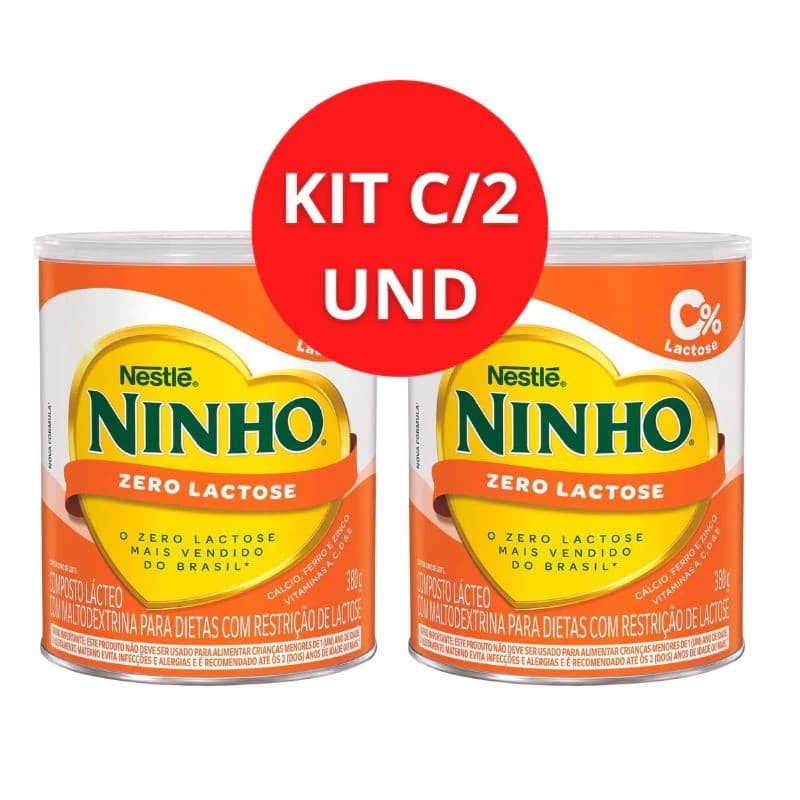 KIT C/ 2 LEITE NINHO ZERO LACTOSE 380G